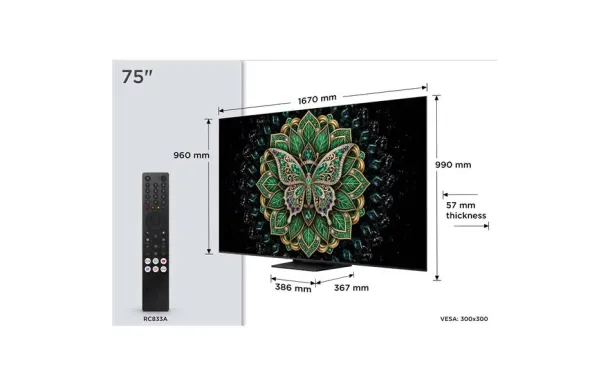 TCL Téléviseur UHD 4K TC 75C6KPRO